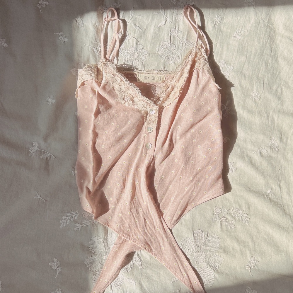 Pink floral camisole